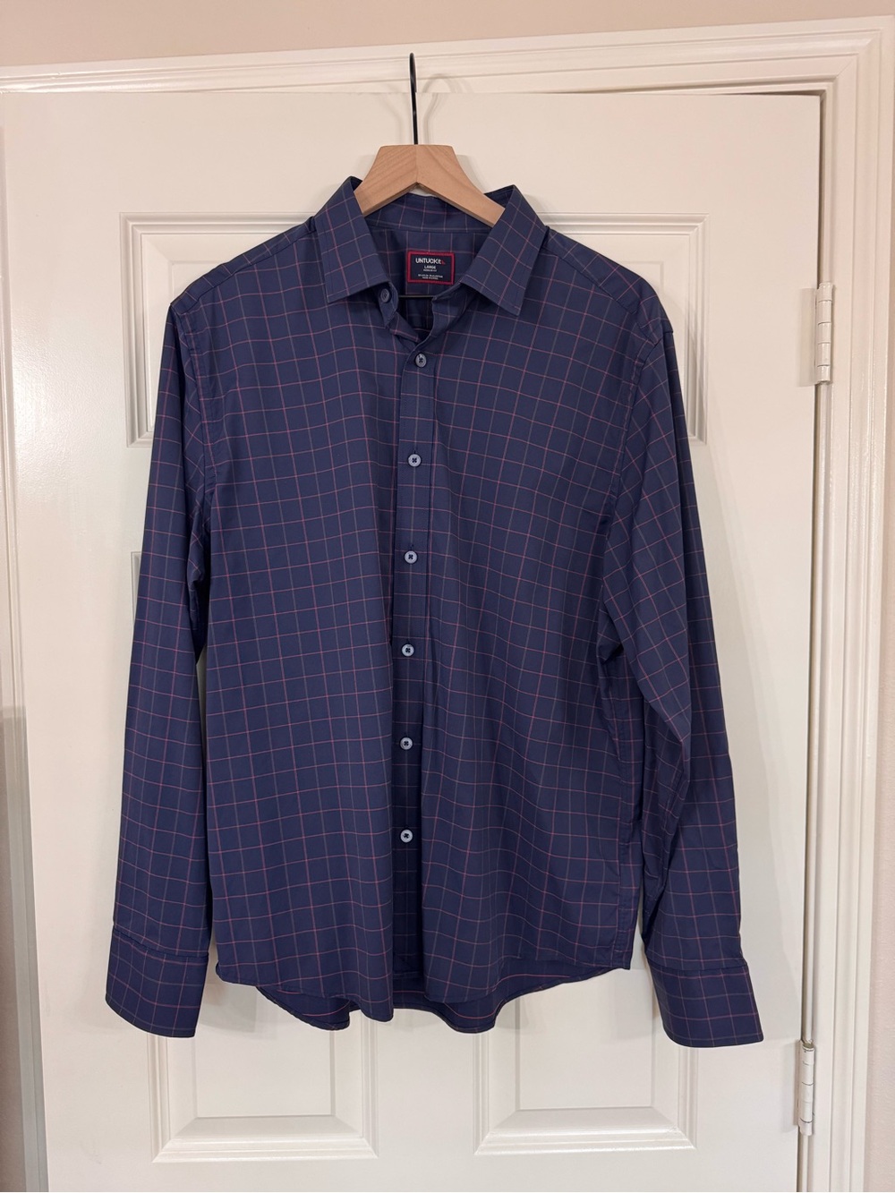 Mens Navy Check Dress Shirt - Jos. A. Bank